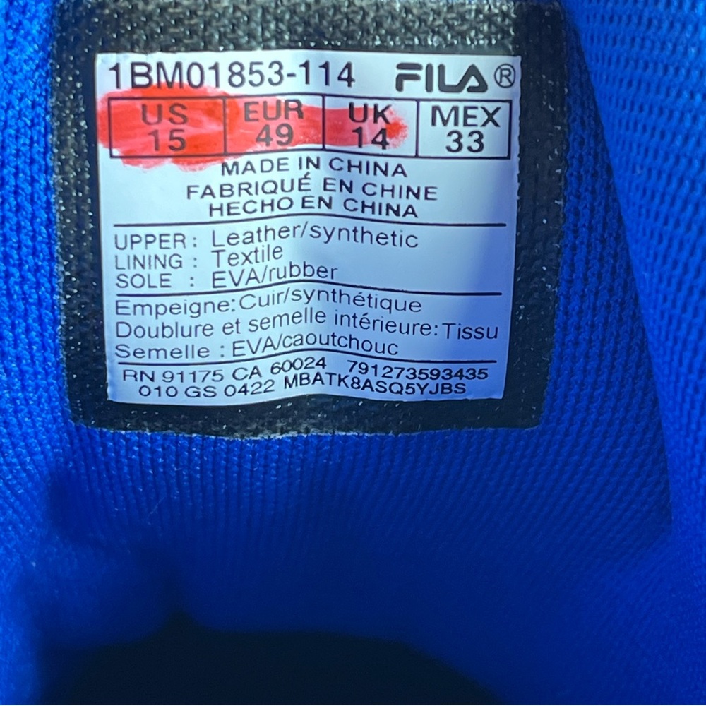 Fila Grant Hill 2 Men’s White Blue Orange Shoes - Men’s Size 15 - Picture 9 of 9